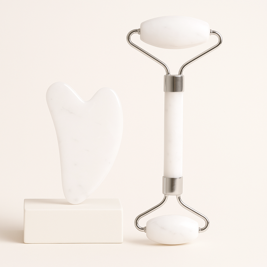 AuraSculpt™ Beauty Duo &nbsp;– Gua Sha &amp; Quartz Roller Set